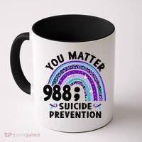 Rainbow You Matter 988 Suicide Prevention Awareness Ribbon Coffee Mug thumb 0
