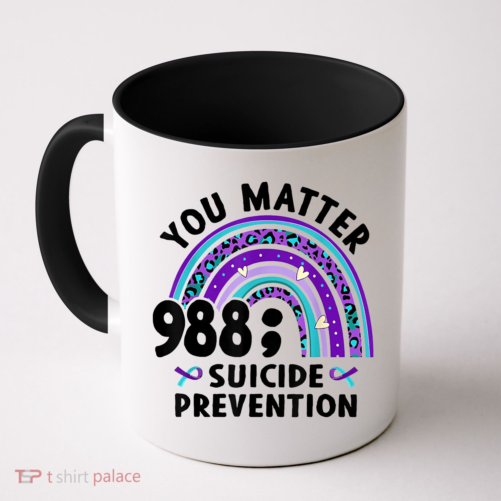 Rainbow You Matter 988 Suicide Prevention Awareness Ribbon Coffee Mug