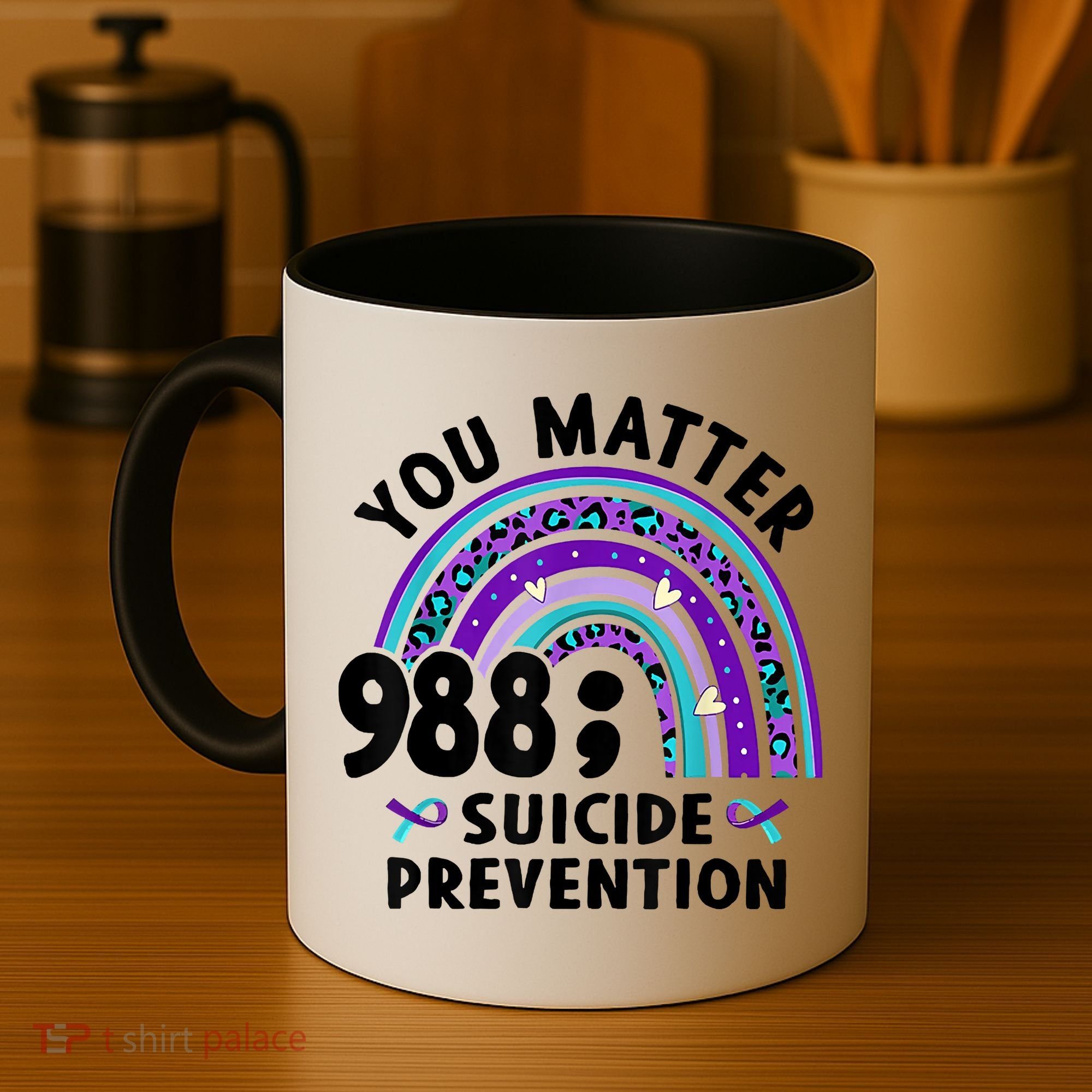 Rainbow You Matter 988 Suicide Prevention Awareness Ribbon Coffee Mug