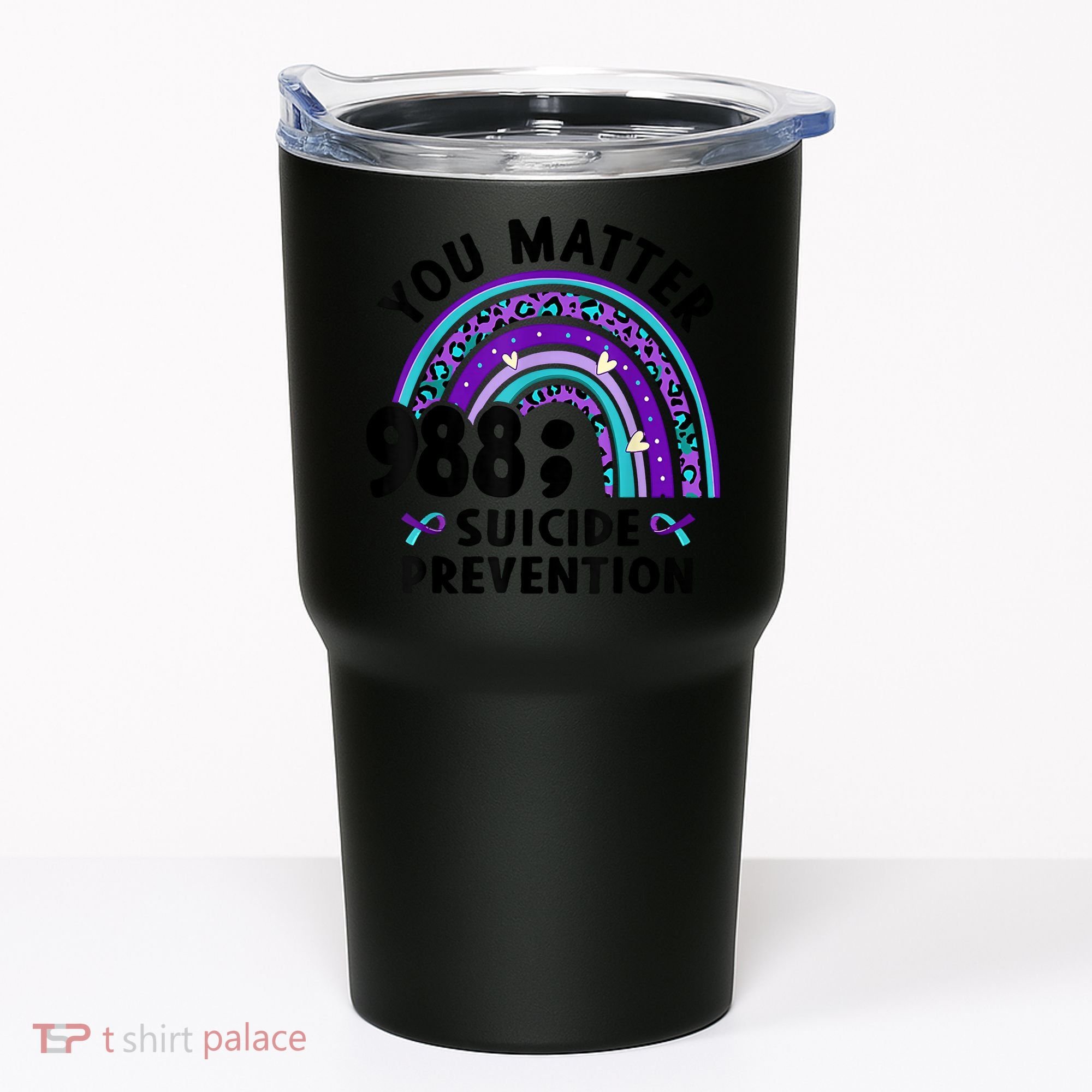 Rainbow You Matter 988 Suicide Prevention Awareness Ribbon Tumbler