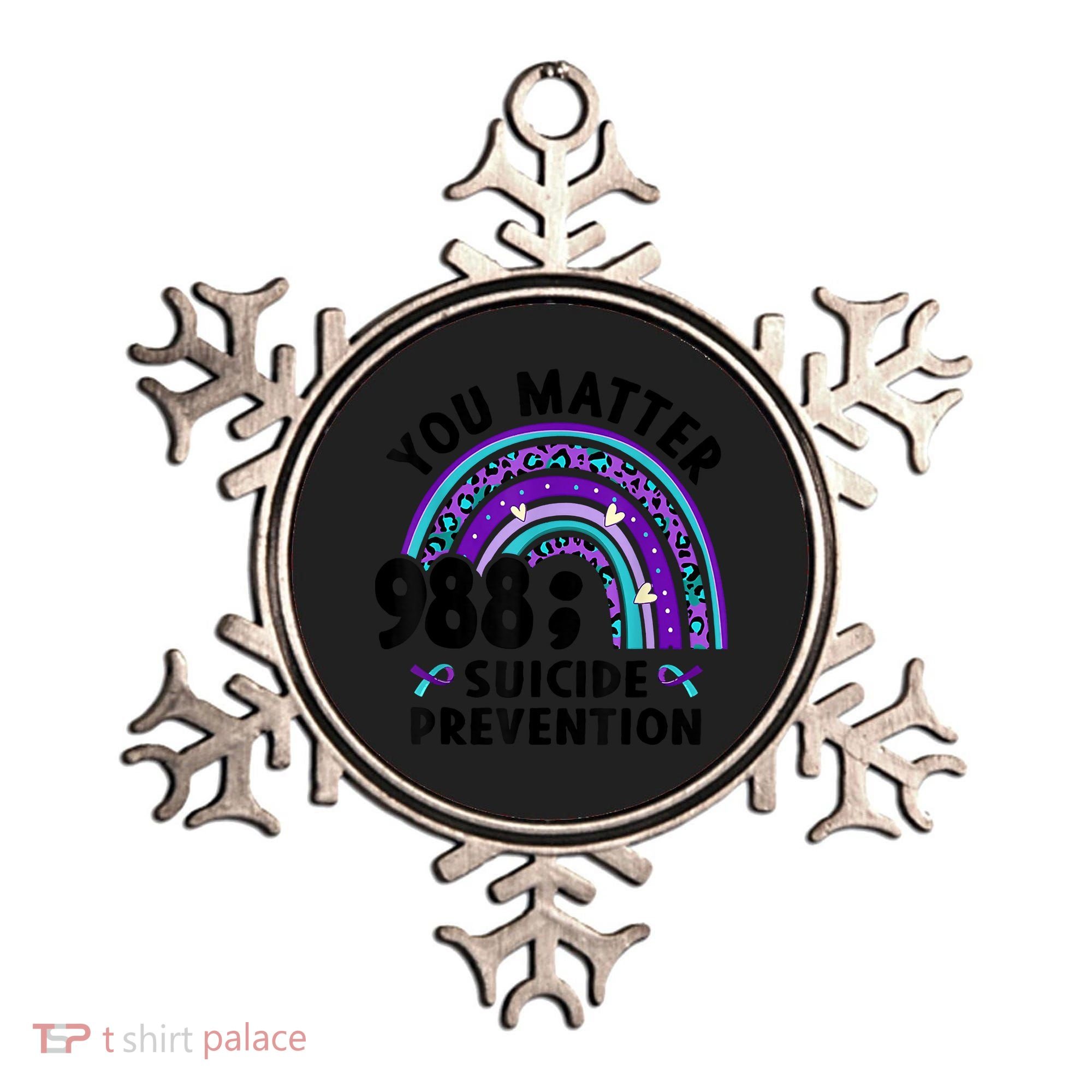 Rainbow You Matter 988 Suicide Prevention Awareness Ribbon Ornament