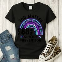 Rainbow You Matter 988 Suicide Prevention Awareness Ribbon Women's T-Shirt thumb 3