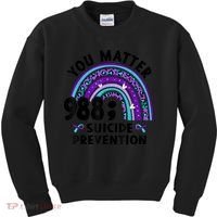 Rainbow You Matter 988 Suicide Prevention Awareness Ribbon Kids Sweatshirt thumb 0