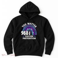 Rainbow You Matter 988 Suicide Prevention Awareness Ribbon Hoodie thumb 0