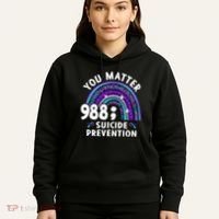 Rainbow You Matter 988 Suicide Prevention Awareness Ribbon Hoodie thumb 5