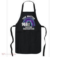 Rainbow You Matter 988 Suicide Prevention Awareness Ribbon Apron thumb 0