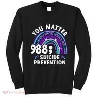 Rainbow You Matter 988 Suicide Prevention Awareness Ribbon Sweatshirt thumb 0