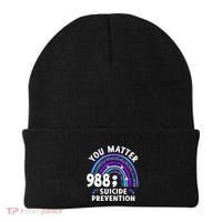 Rainbow You Matter 988 Suicide Prevention Awareness Ribbon Beanie thumb 0
