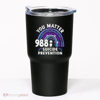 Rainbow You Matter 988 Suicide Prevention Awareness Ribbon Tumbler thumb 0