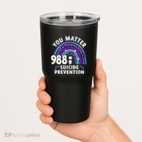 Rainbow You Matter 988 Suicide Prevention Awareness Ribbon Tumbler thumb 2