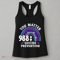 Rainbow You Matter 988 Suicide Prevention Awareness Ribbon Women's Tank Top thumb 3