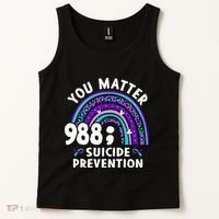 Rainbow You Matter 988 Suicide Prevention Awareness Ribbon Tank Top thumb 2