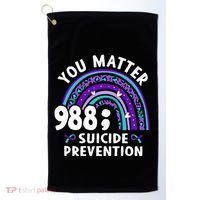 Rainbow You Matter 988 Suicide Prevention Awareness Ribbon Golf Towel thumb 0