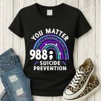 Rainbow You Matter 988 Suicide Prevention Awareness Ribbon Women's T-Shirt thumb 3