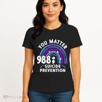 Rainbow You Matter 988 Suicide Prevention Awareness Ribbon Women's T-Shirt thumb 4