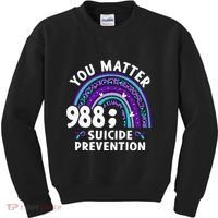 Rainbow You Matter 988 Suicide Prevention Awareness Ribbon Kids Sweatshirt thumb 0
