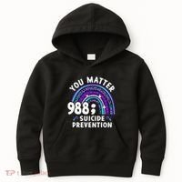 Rainbow You Matter 988 Suicide Prevention Awareness Ribbon Kids Hoodie thumb 0