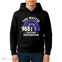 Rainbow You Matter 988 Suicide Prevention Awareness Ribbon Kids Hoodie thumb 4