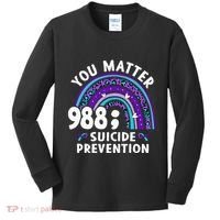 Rainbow You Matter 988 Suicide Prevention Awareness Ribbon Kids Long Sleeve Shirt thumb 0