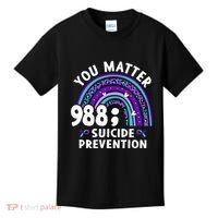 Rainbow You Matter 988 Suicide Prevention Awareness Ribbon Kids T-Shirt thumb 0