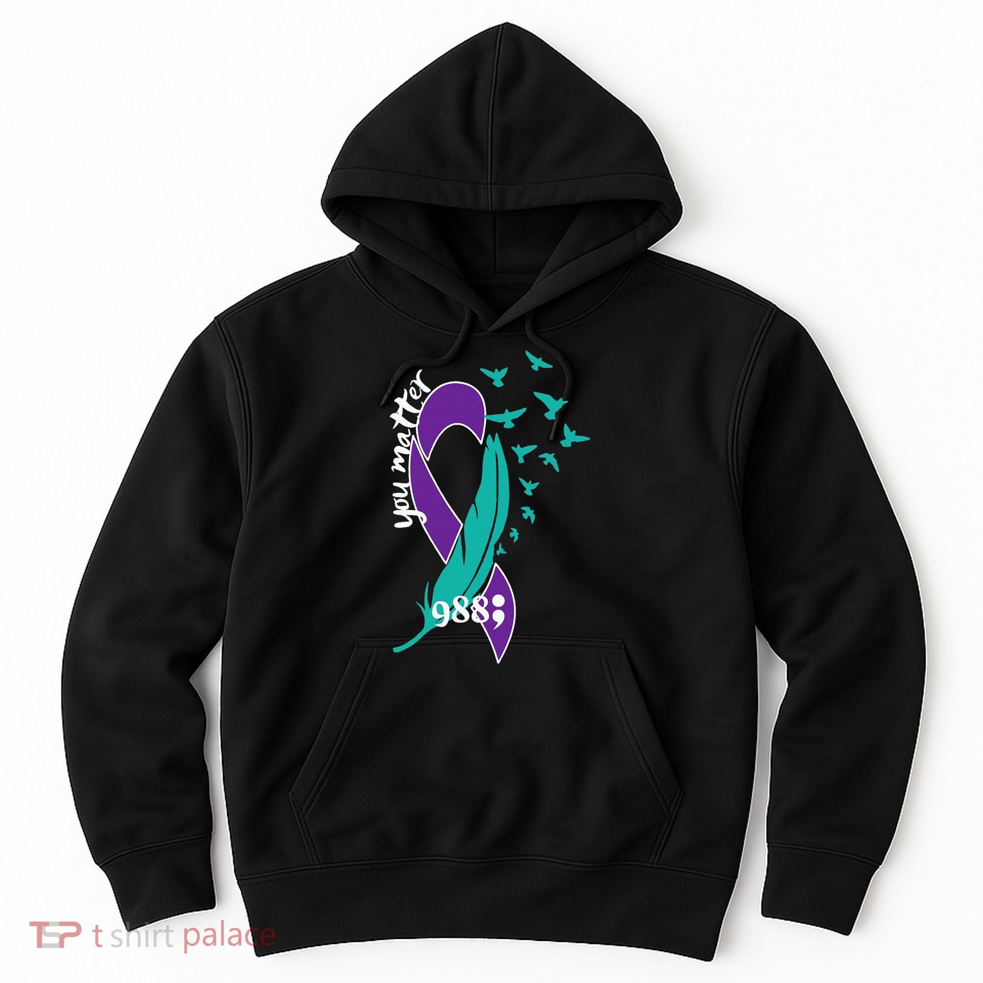 Rainbow You Matter 988 Suicide Prevention Awareness Ribbon Hoodie