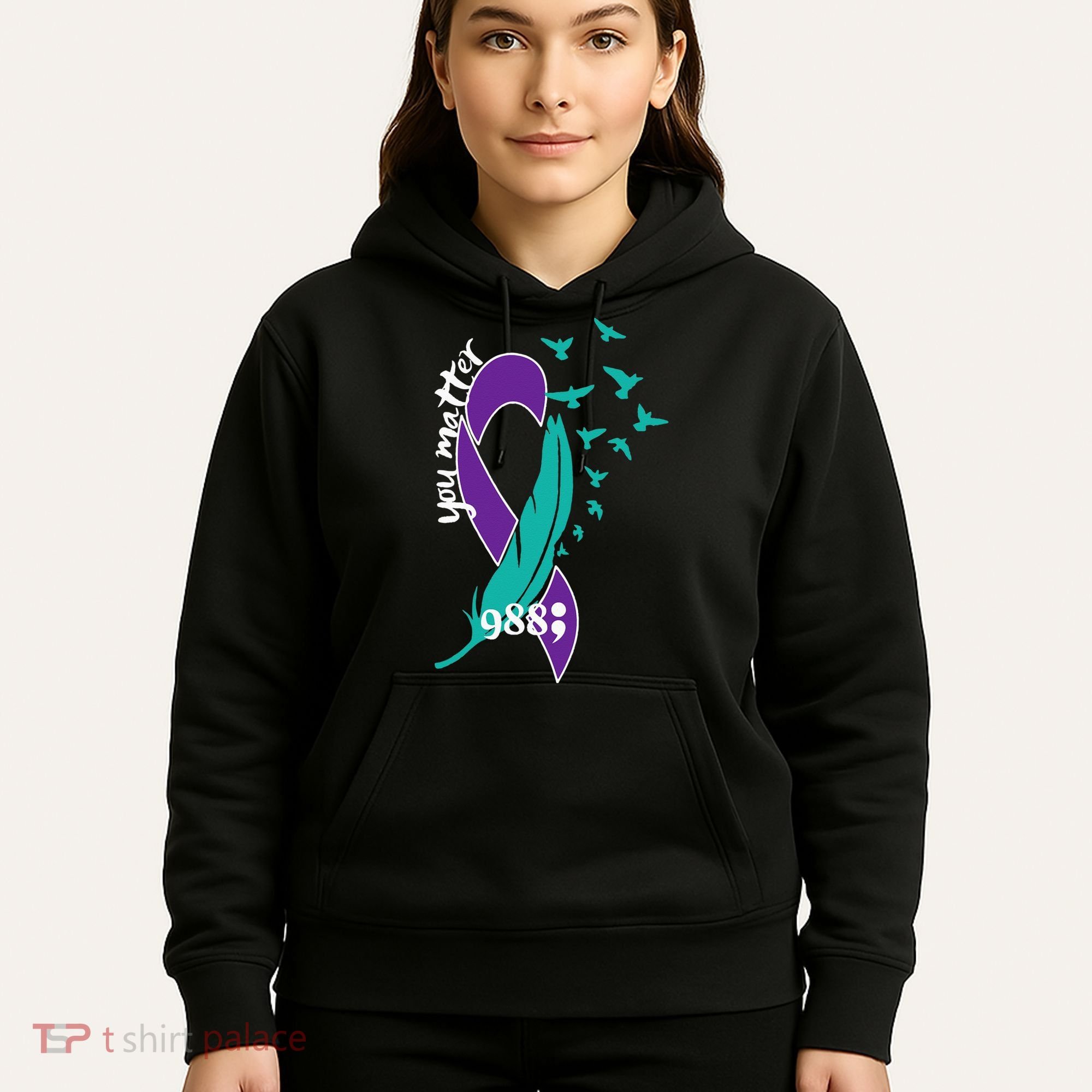 Rainbow You Matter 988 Suicide Prevention Awareness Ribbon Hoodie