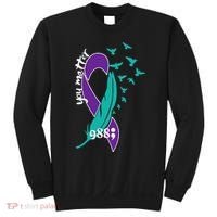 Rainbow You Matter 988 Suicide Prevention Awareness Ribbon Sweatshirt thumb 0