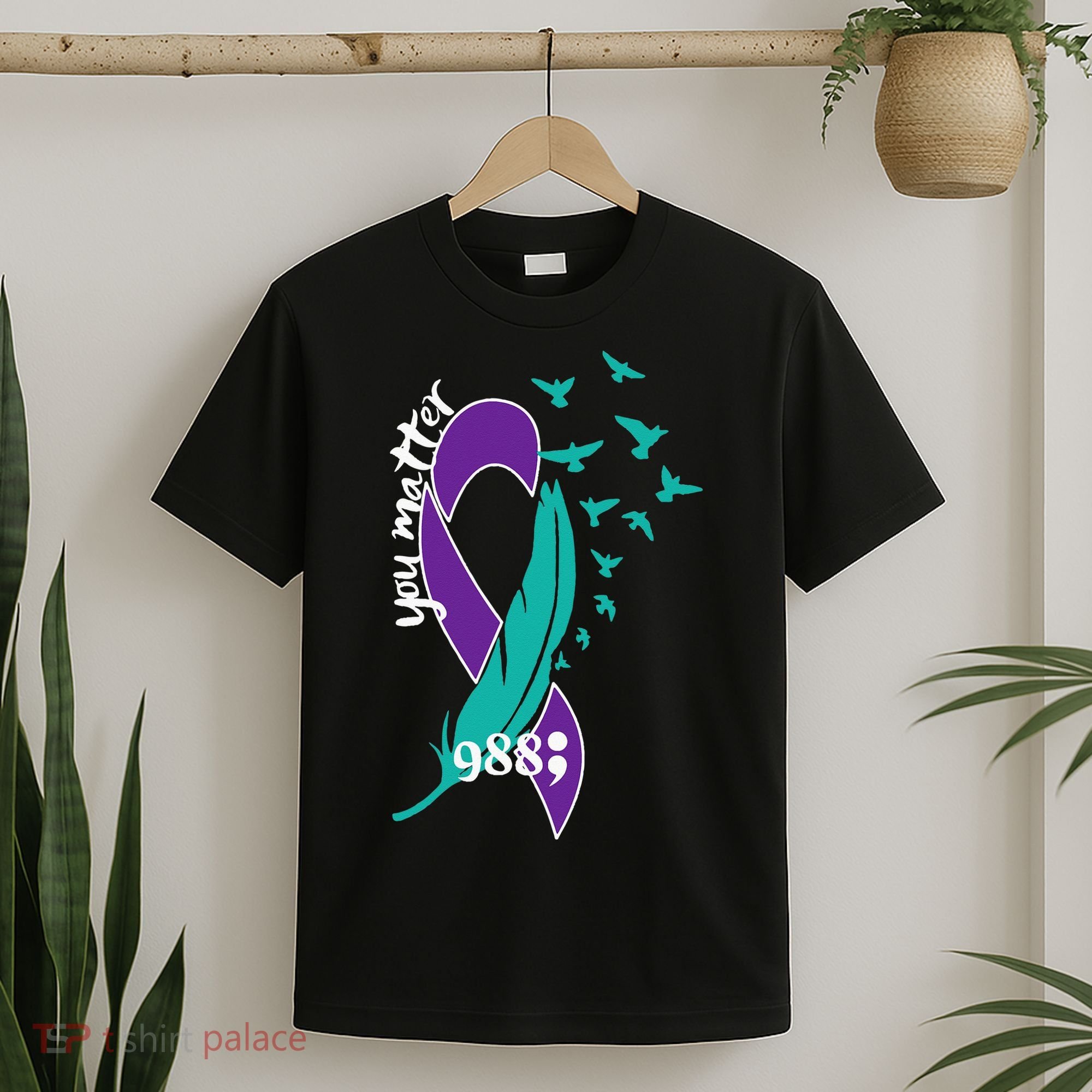 Rainbow You Matter 988 Suicide Prevention Awareness Ribbon T-Shirt