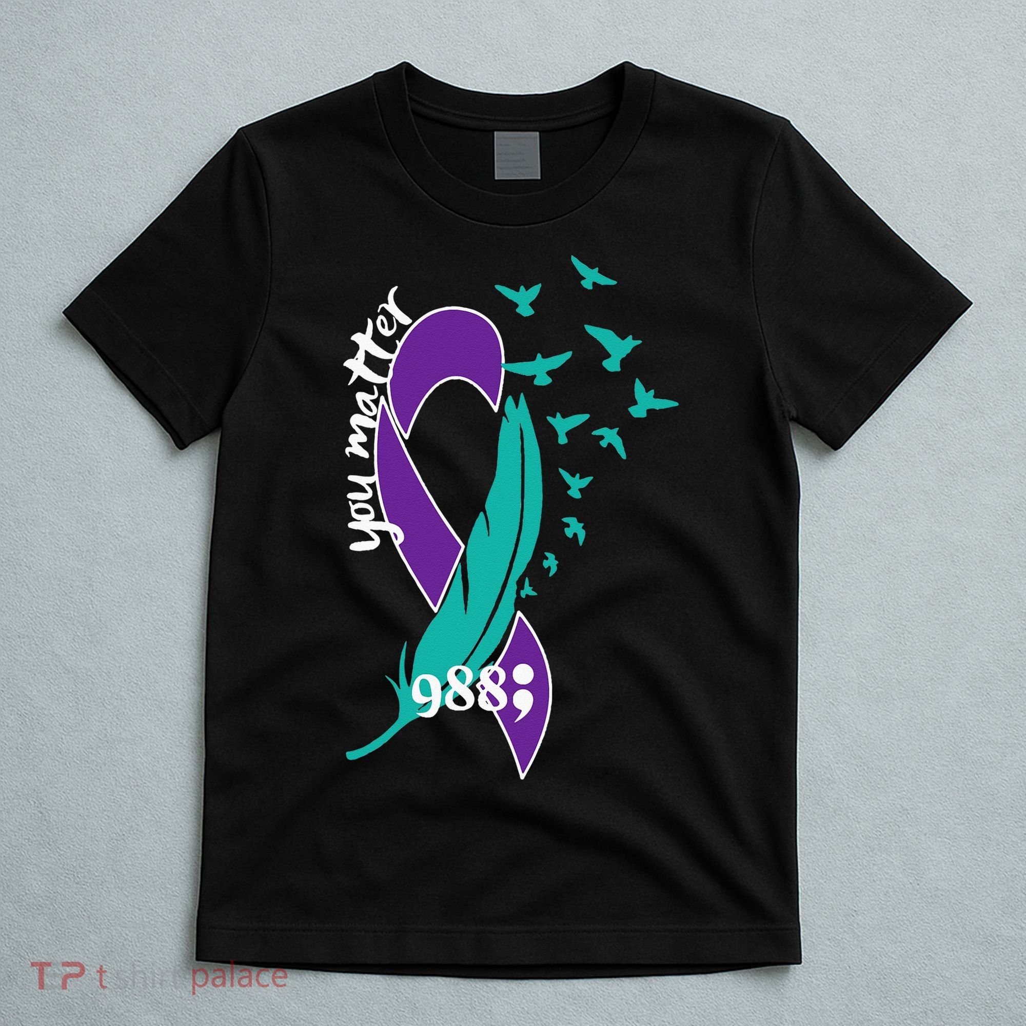Rainbow You Matter 988 Suicide Prevention Awareness Ribbon T-Shirt