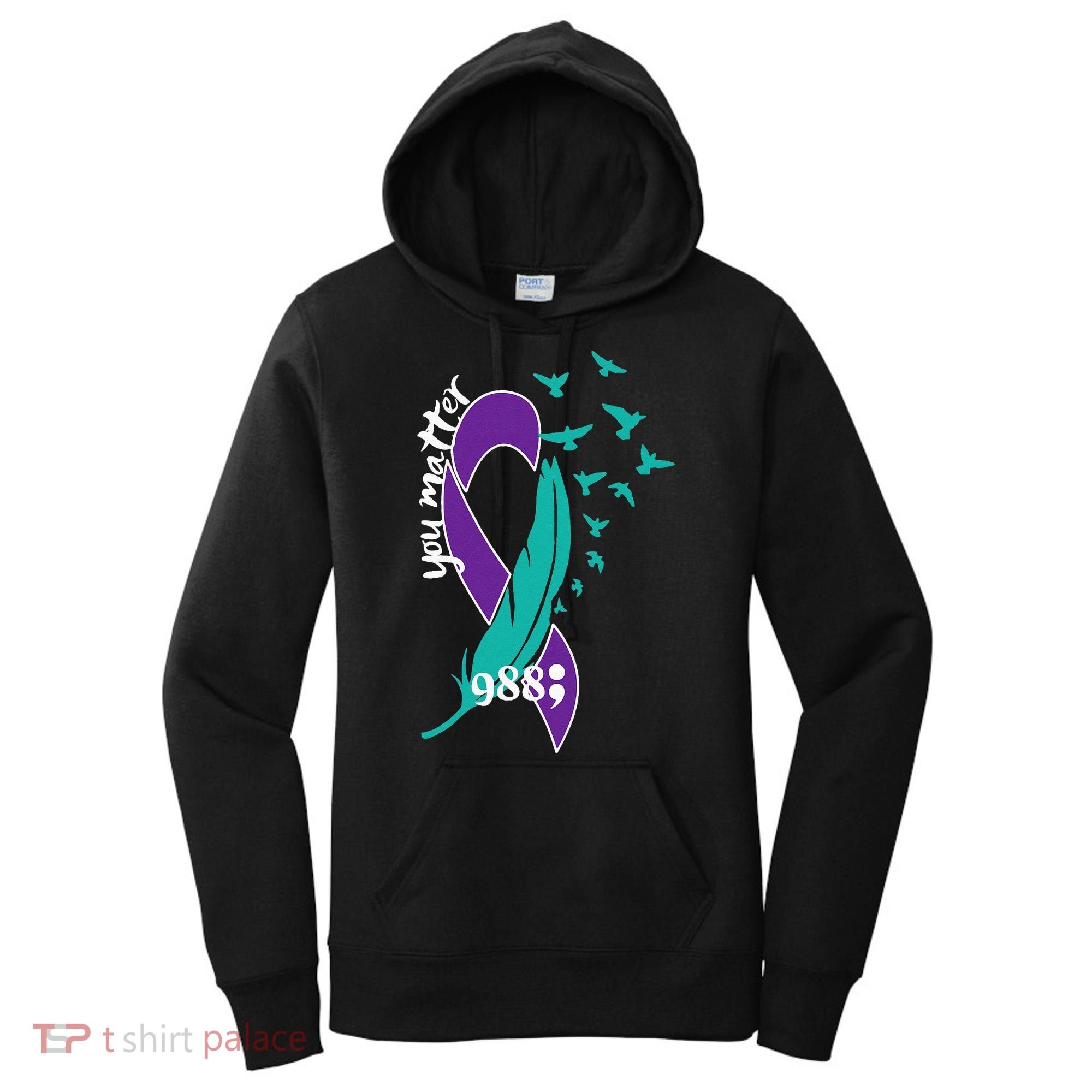 Rainbow You Matter 988 Suicide Prevention Awareness Ribbon Women's Hoodie