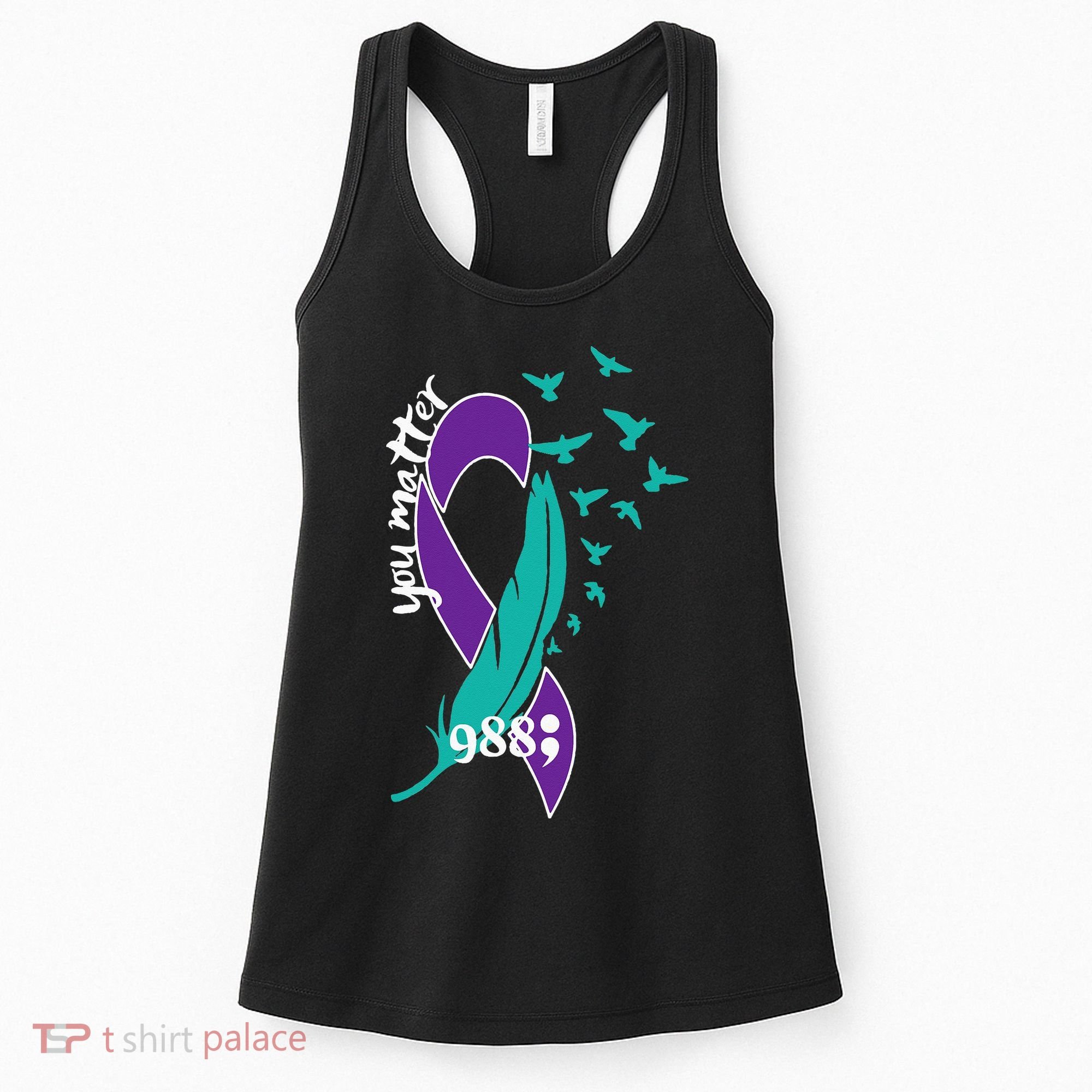 Rainbow You Matter 988 Suicide Prevention Awareness Ribbon Women's Tank Top
