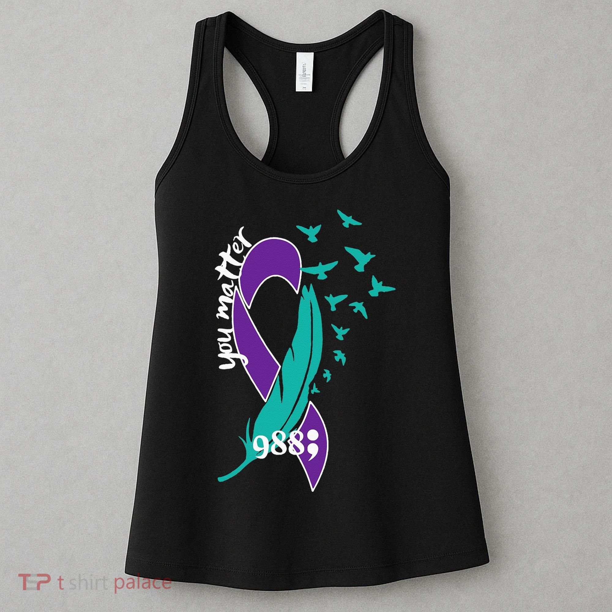 Rainbow You Matter 988 Suicide Prevention Awareness Ribbon Women's Tank Top