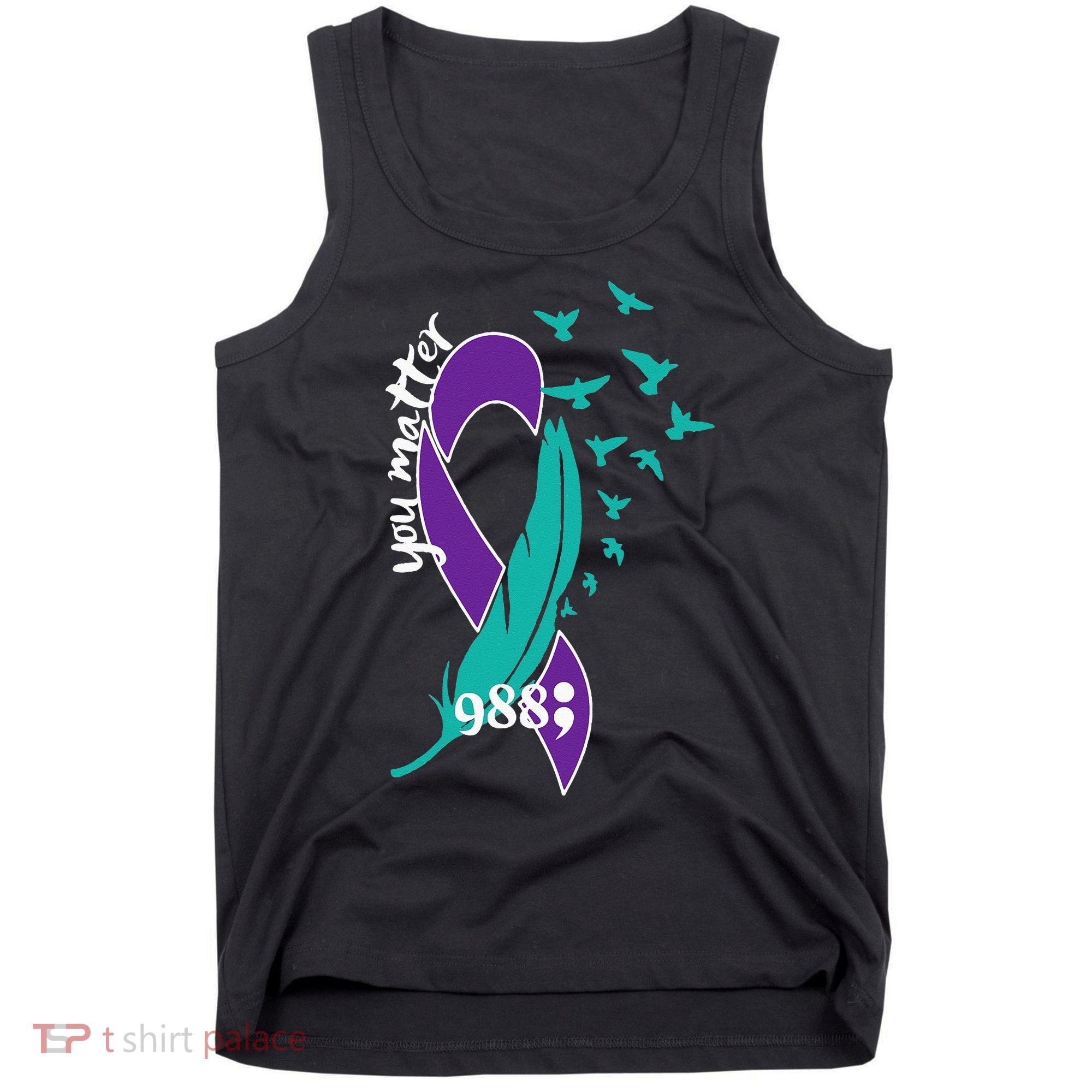 Rainbow You Matter 988 Suicide Prevention Awareness Ribbon Tank Top