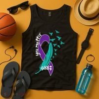 Rainbow You Matter 988 Suicide Prevention Awareness Ribbon Tank Top thumb 4