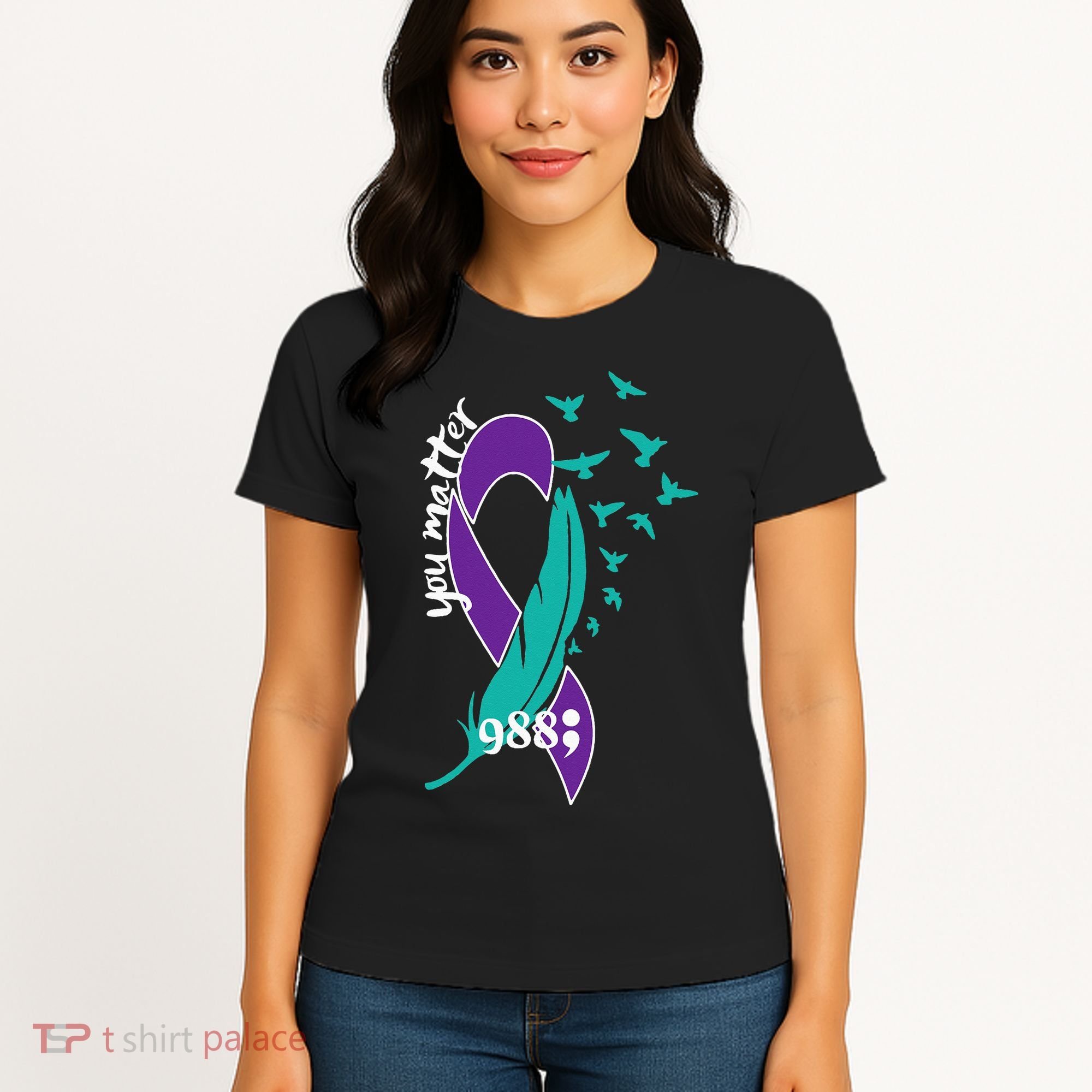 Rainbow You Matter 988 Suicide Prevention Awareness Ribbon Women's T-Shirt