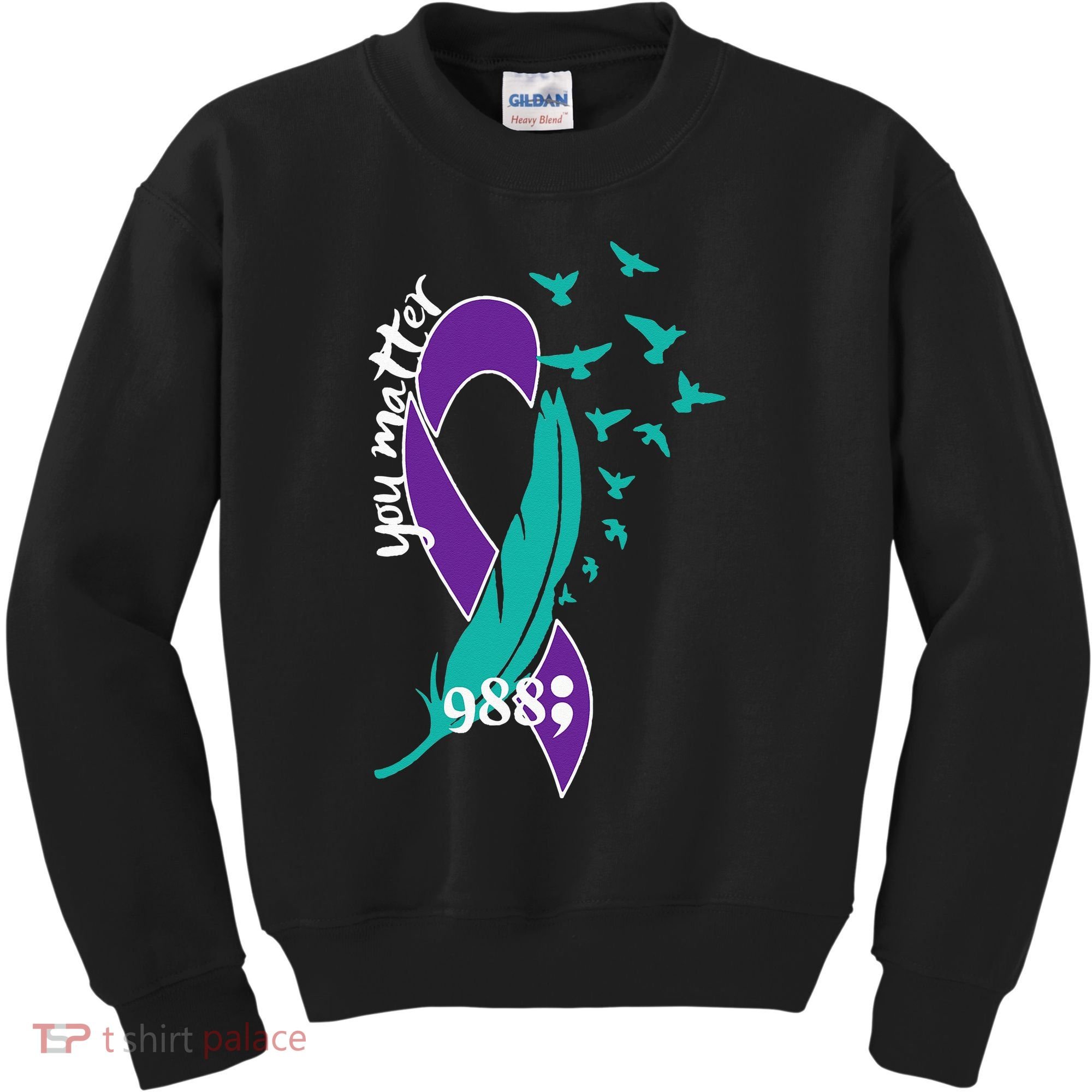 Rainbow You Matter 988 Suicide Prevention Awareness Ribbon Kids Sweatshirt