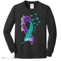 Rainbow You Matter 988 Suicide Prevention Awareness Ribbon Kids Long Sleeve Shirt thumb 0