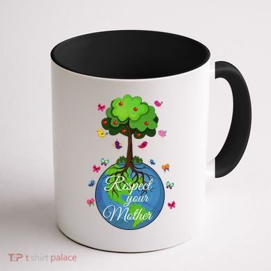 Respect Your Mother Earth Day Design Meaningful Gift Coffee Mug back