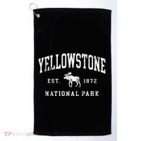 Retro Yellowstone National Park Est 1872 Hiking Golf Towel thumb 0