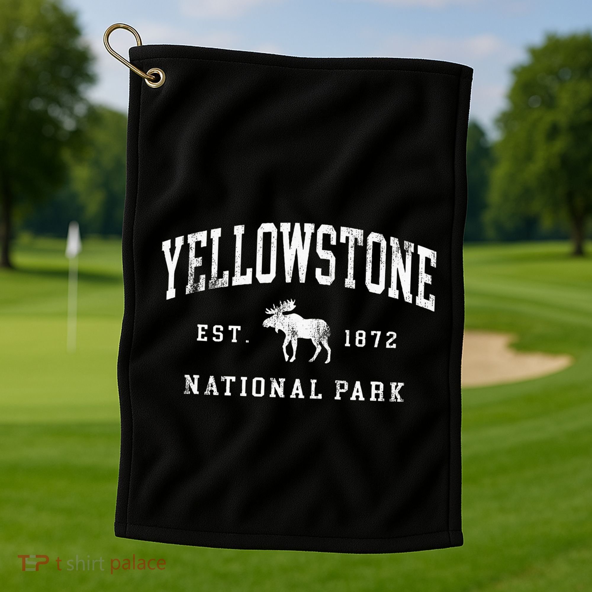 Retro Yellowstone National Park Est 1872 Hiking Golf Towel