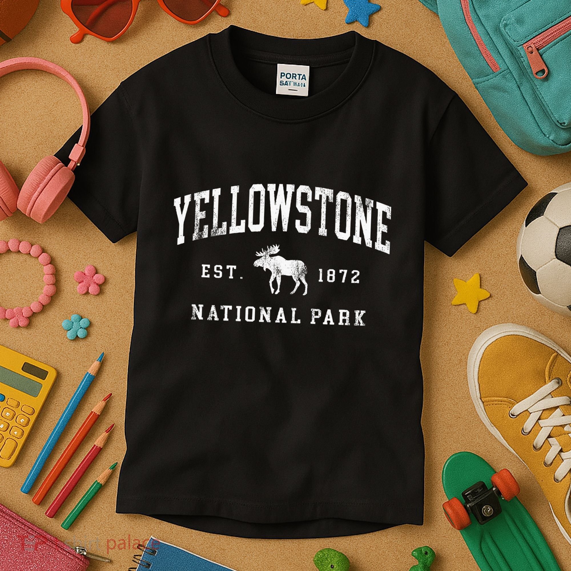 Retro Yellowstone National Park Est 1872 Hiking Kids T-Shirt