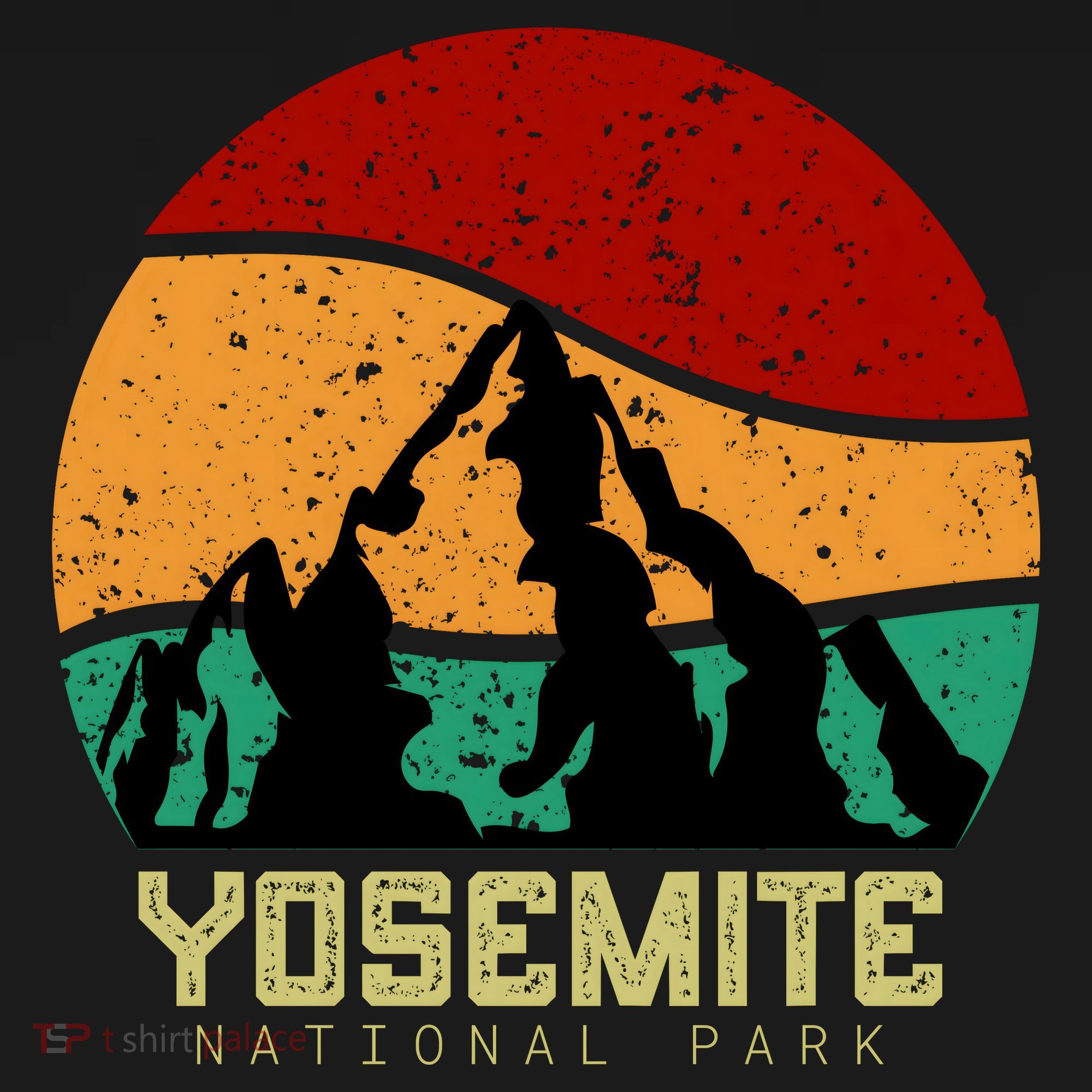 Retro Yosemite National Park USA-Made Doggie Bandana