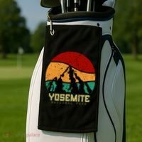Retro Yosemite National Park Golf Towel thumb 2