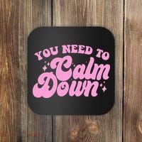 Retro You Need To Calm Down Coaster thumb 0