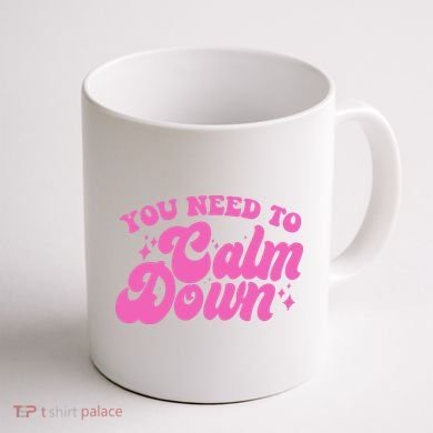 Retro You Need To Calm Down Coffee Mug back