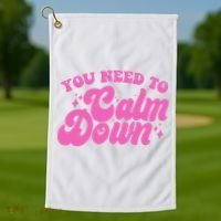 Retro You Need To Calm Down Golf Towel thumb 1