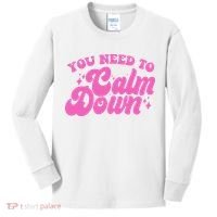 Retro You Need To Calm Down Kids Long Sleeve Shirt thumb 0