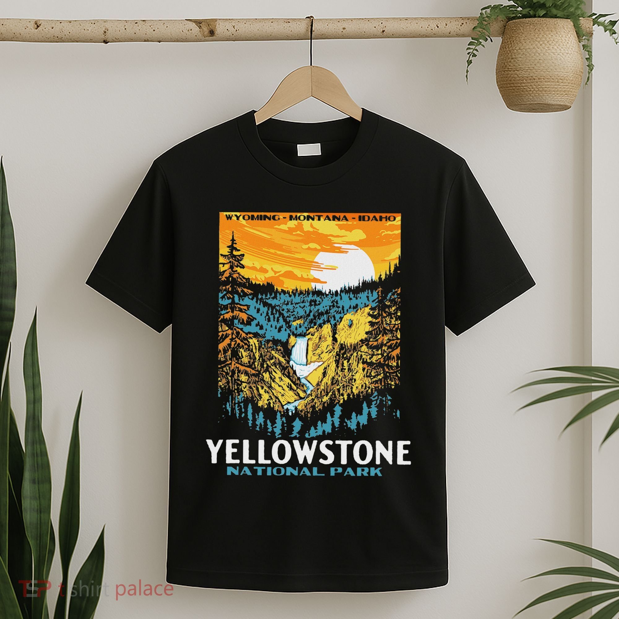 Retro Yellowstone National Park Wpa Style Lower Falls T-Shirt