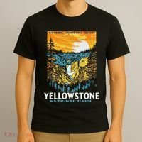Retro Yellowstone National Park Wpa Style Lower Falls T-Shirt thumb 3