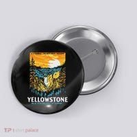 Retro Yellowstone National Park Wpa Style Lower Falls Button thumb 0